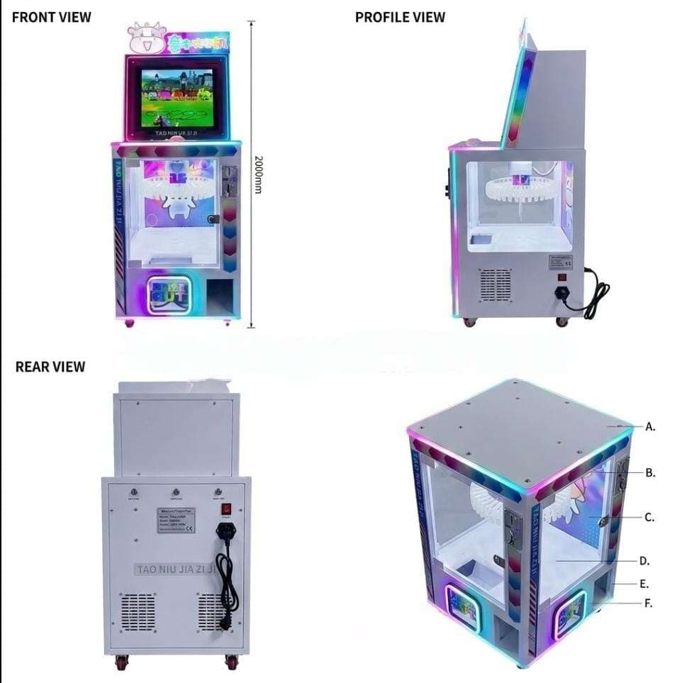 Cow Catching & Claw Machine 2-in-1 Arcade - 2
