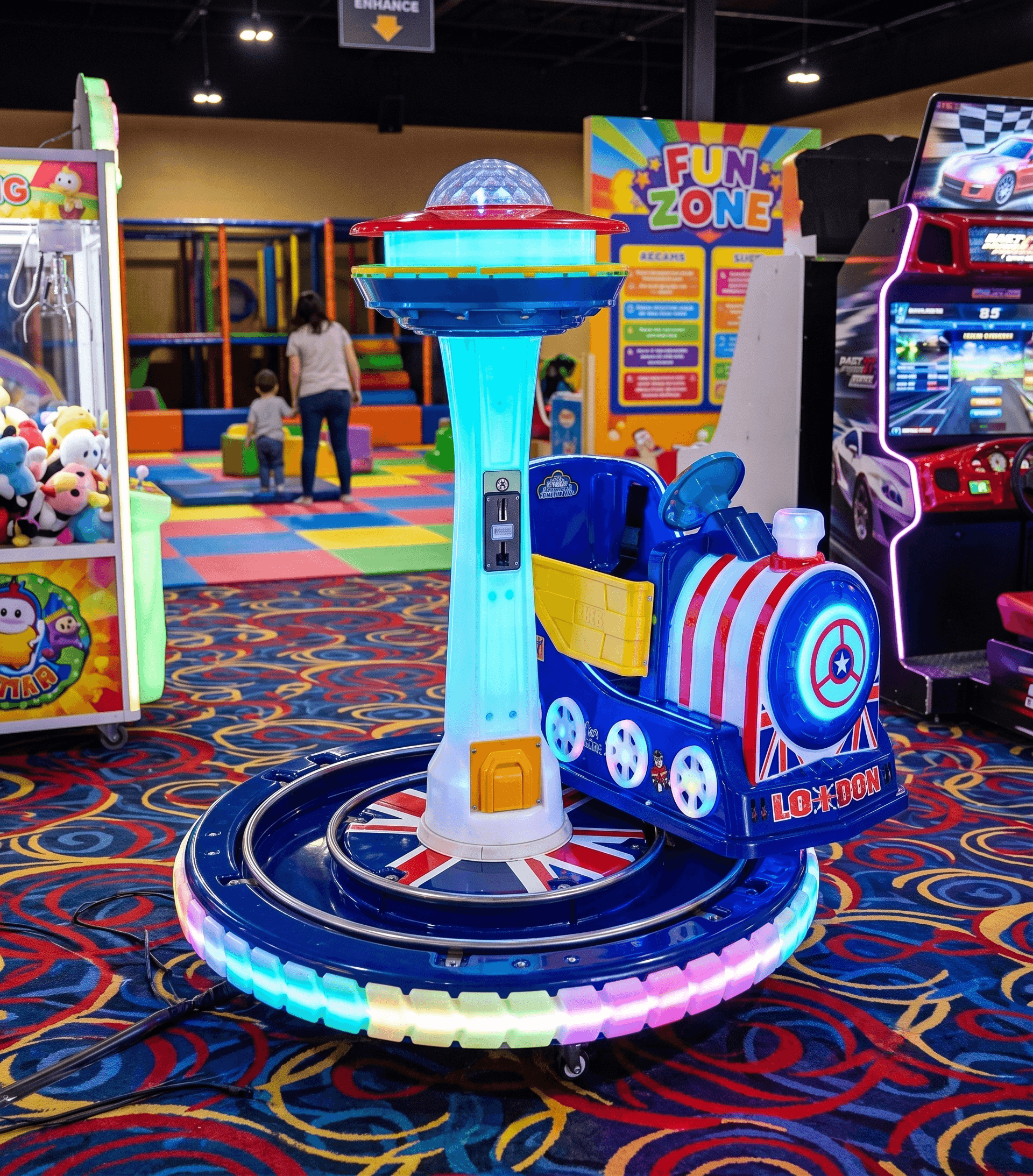 Plastic Round Mini Train With Track Arcade Game Machine  - 2