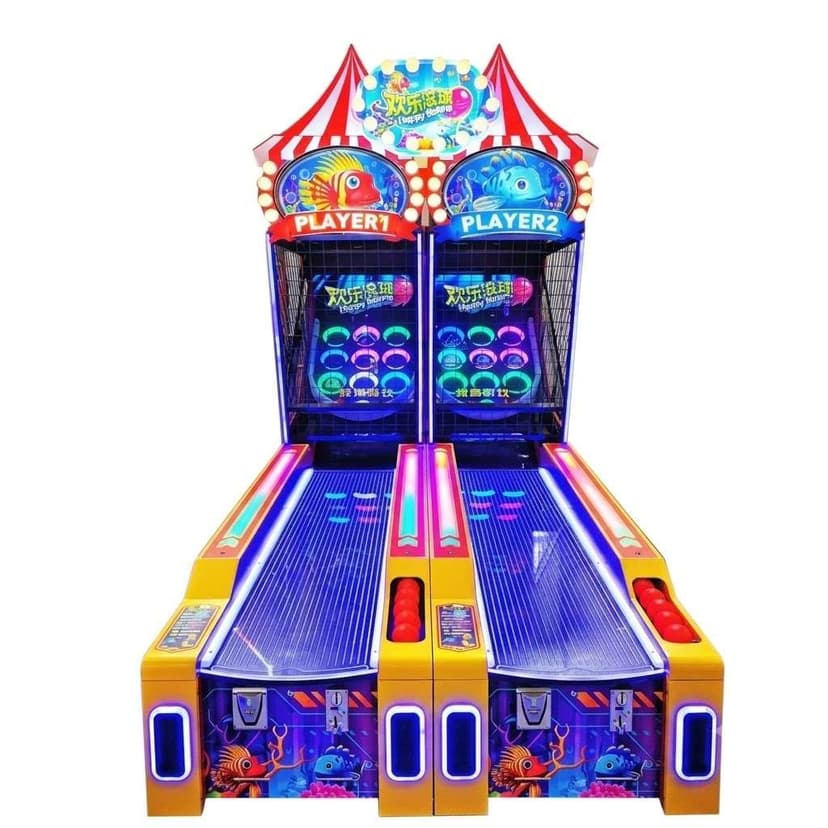 Straight Blue Bowing Alley Arcade Game
