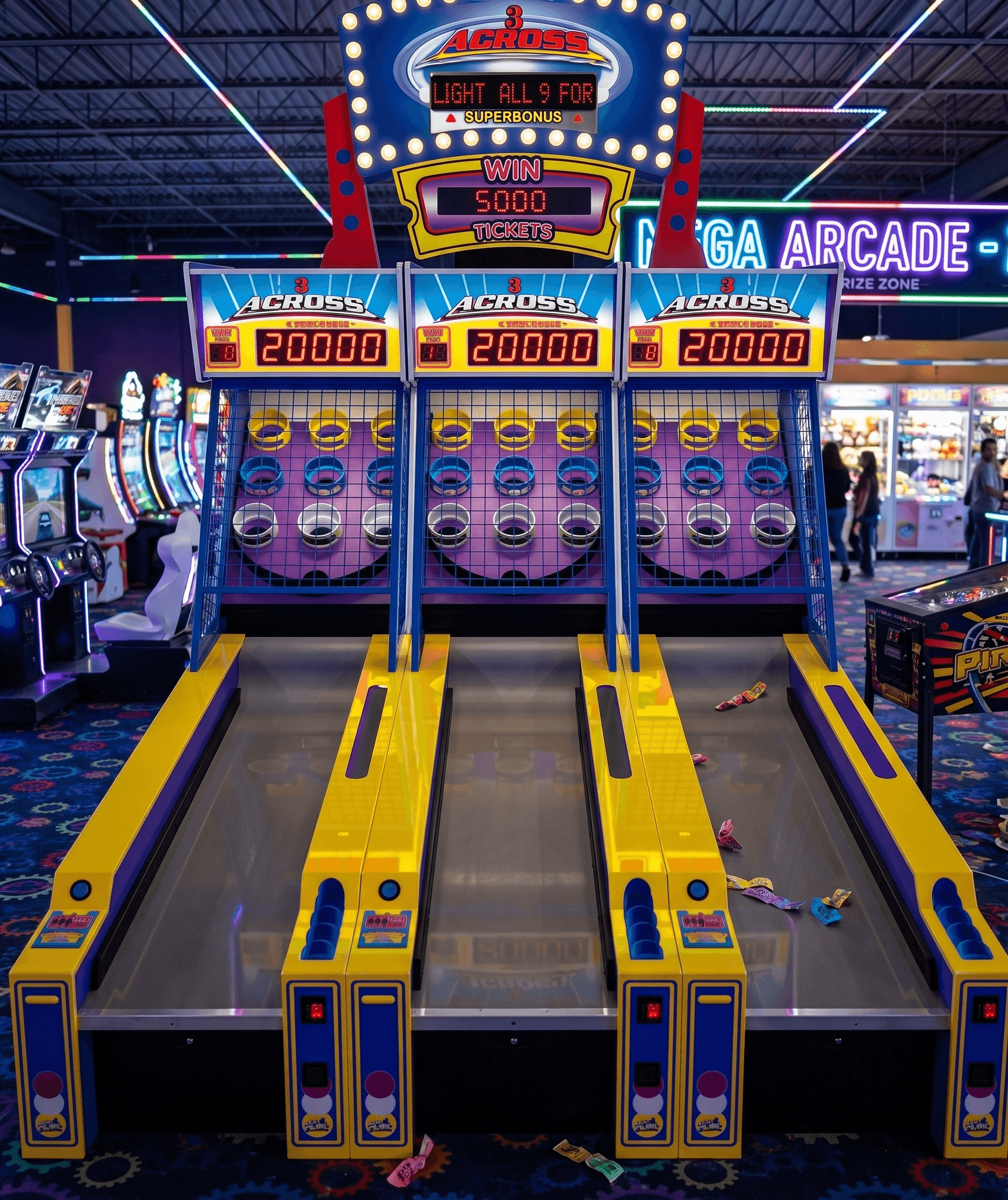 Straight Blue Bowing Alley Arcade Game - 1