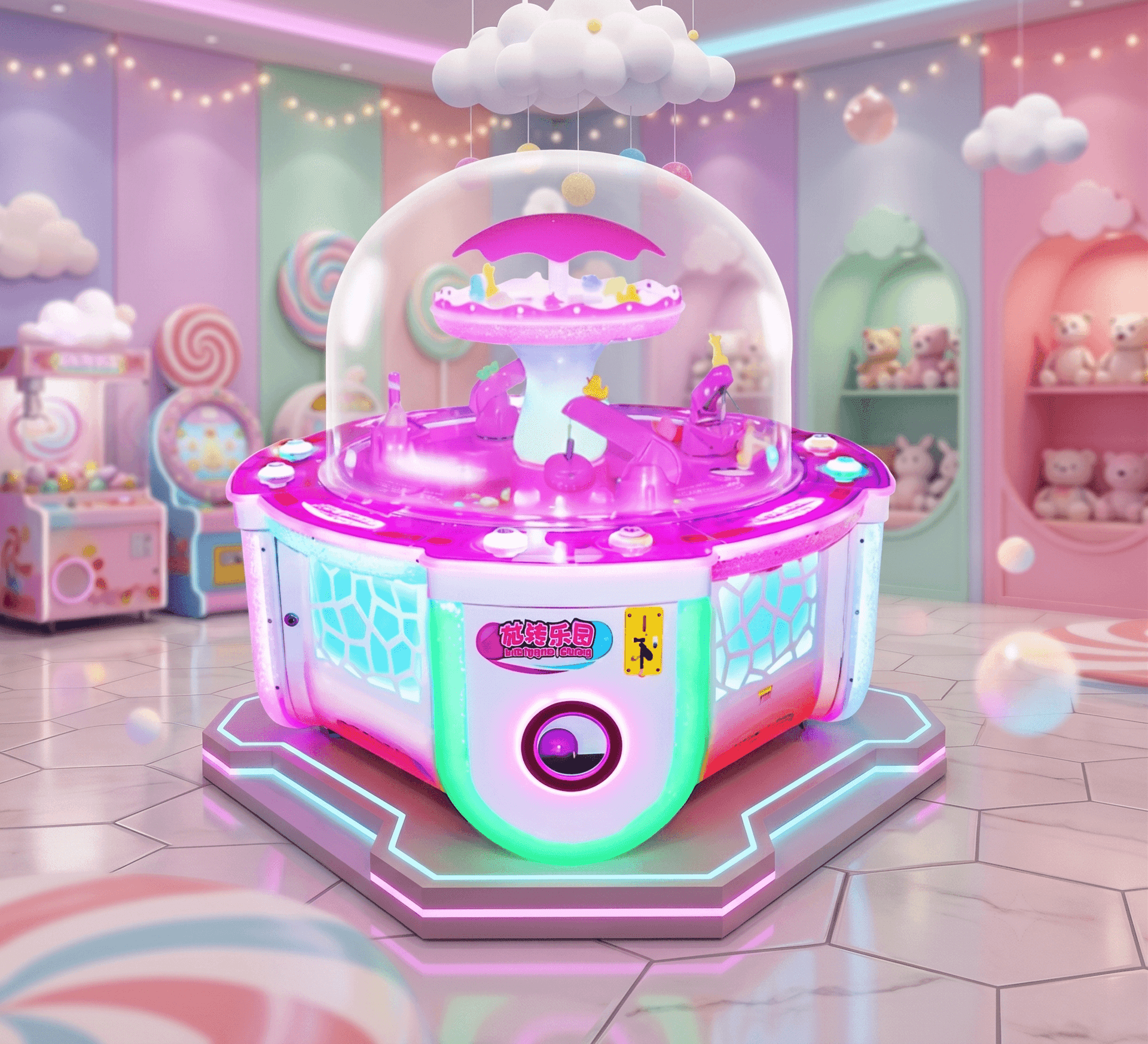 Mini Candy & Gift Machine Amusement Game Automatic Candy Vending Machine with Prize Gifts Toy Crane Claw - 2