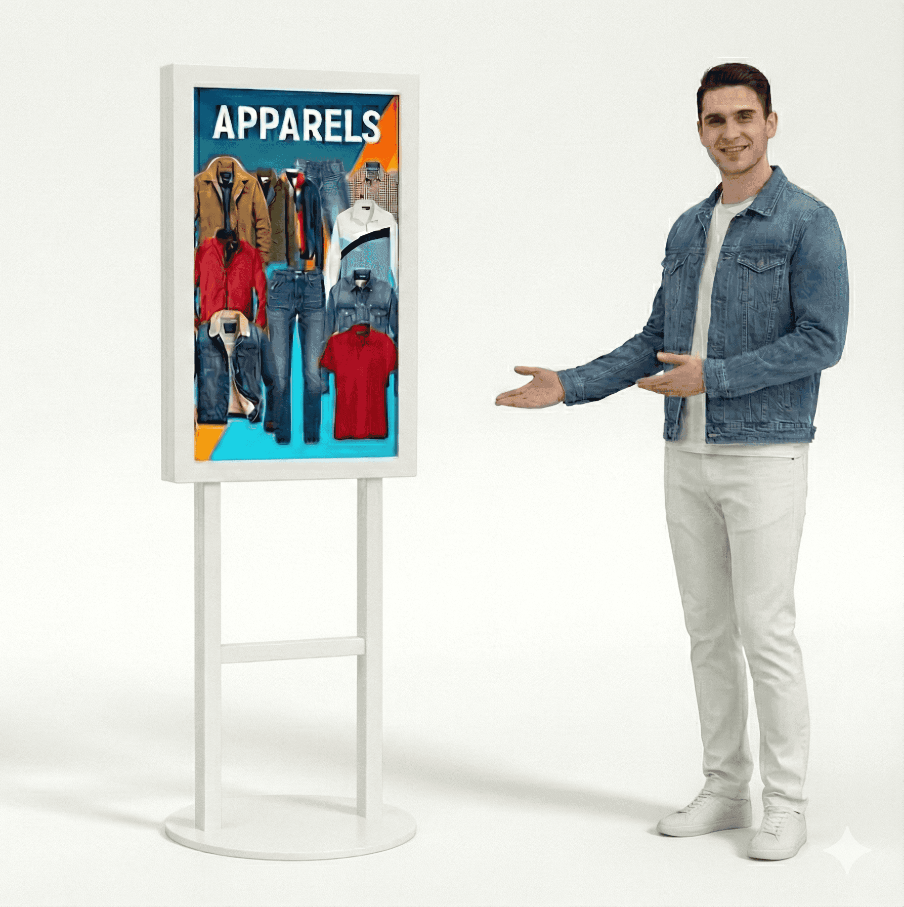 32" Inches H-Frame HD Standee 16:9 Floor Standing Digital Signage Display - 0