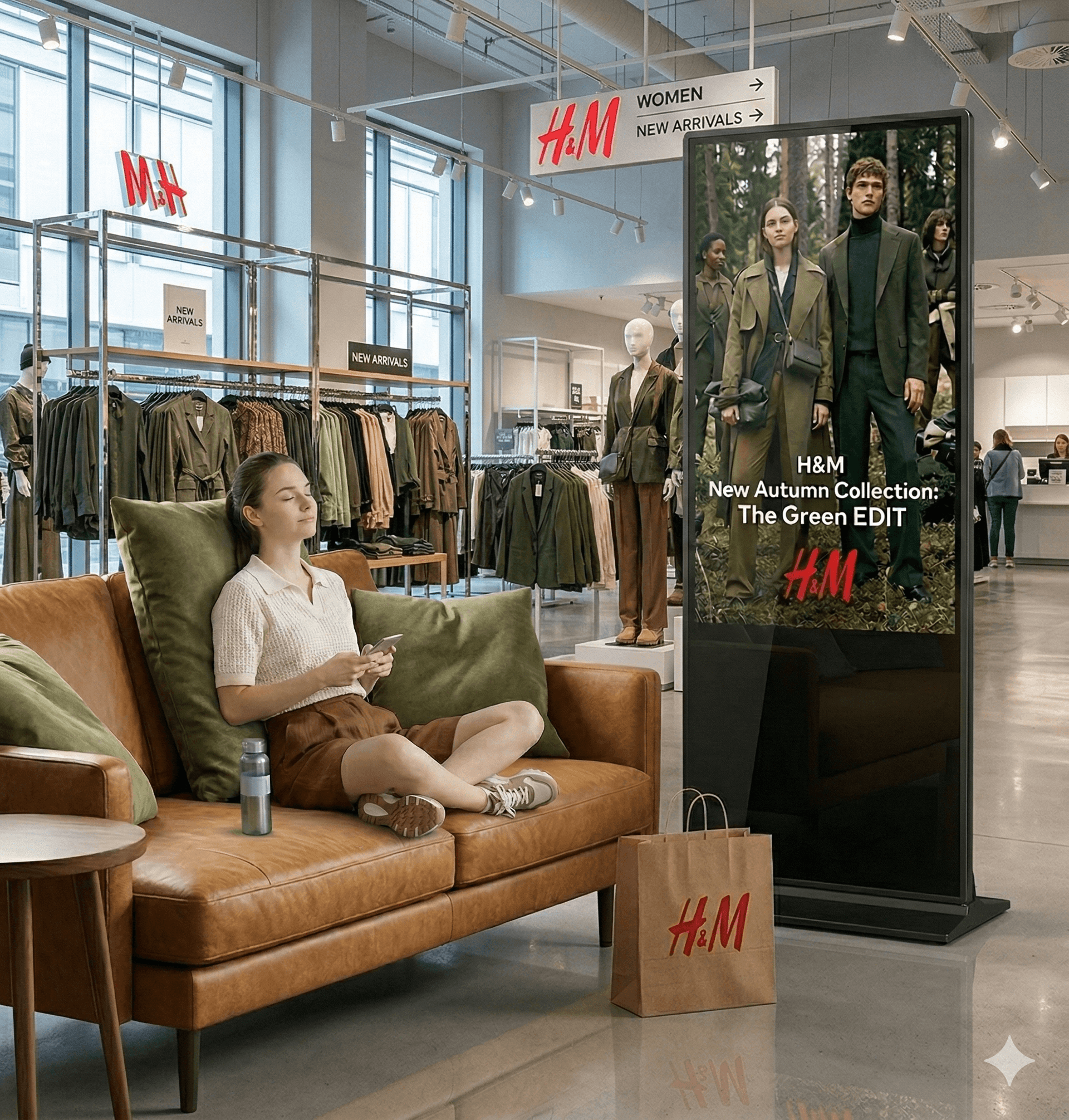 55" Inches T-Frame HD Standee 9:16 Floor Standing Digital Signage Display - 2